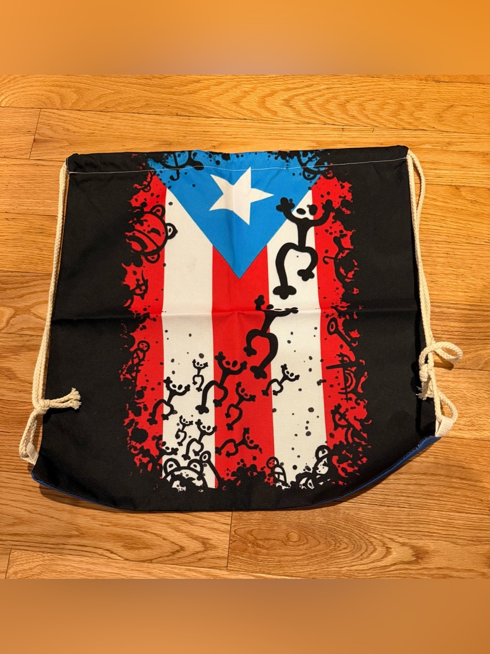 Puerto Rico flag draw string bag NWOT - Picture 2 of 3